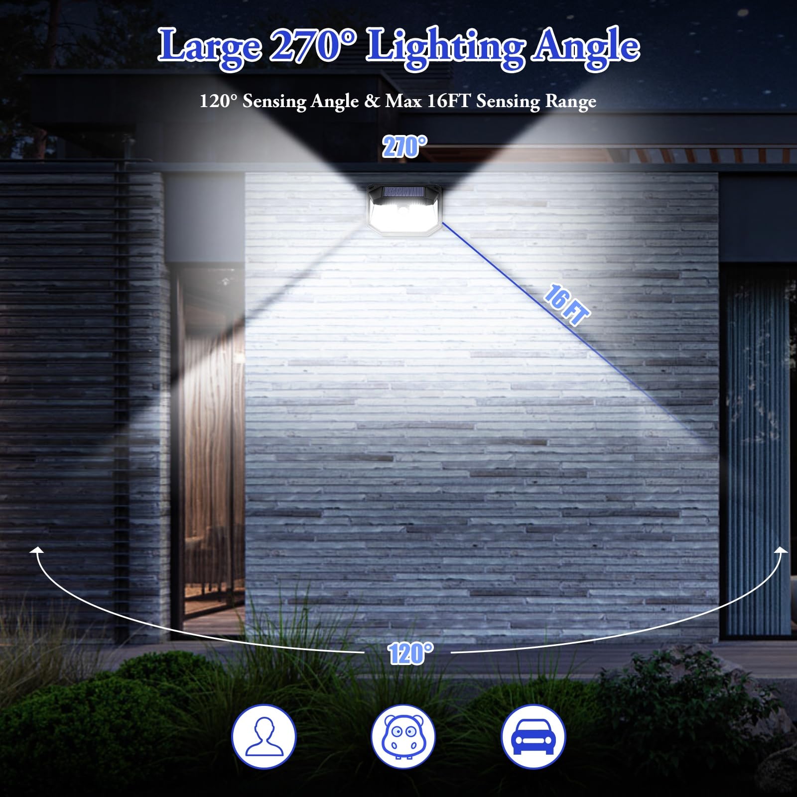 Brightever 270-degree reflector design increases coverage across patios.