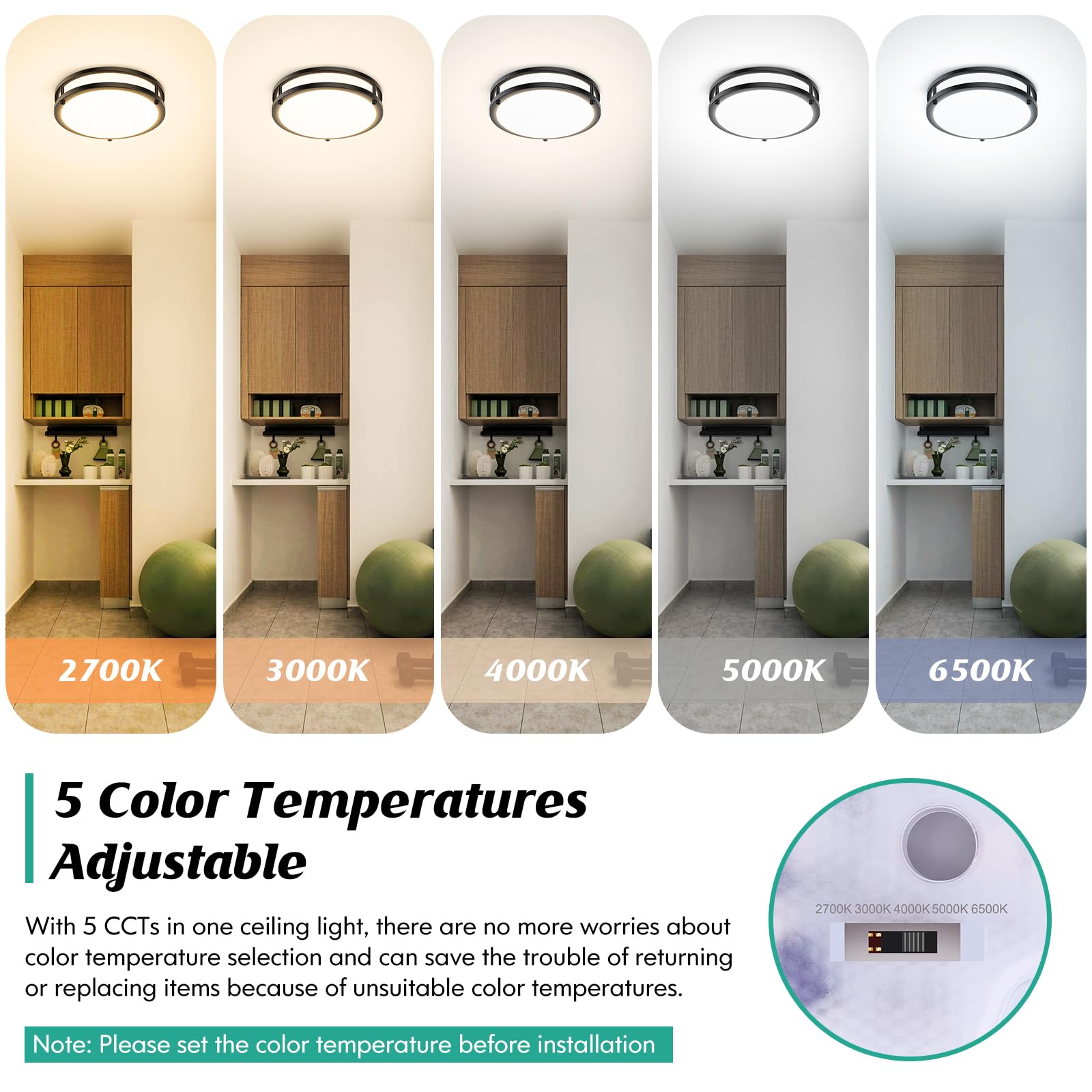 Brightever adjustable white temperature from warm to cool for versatile spaces.