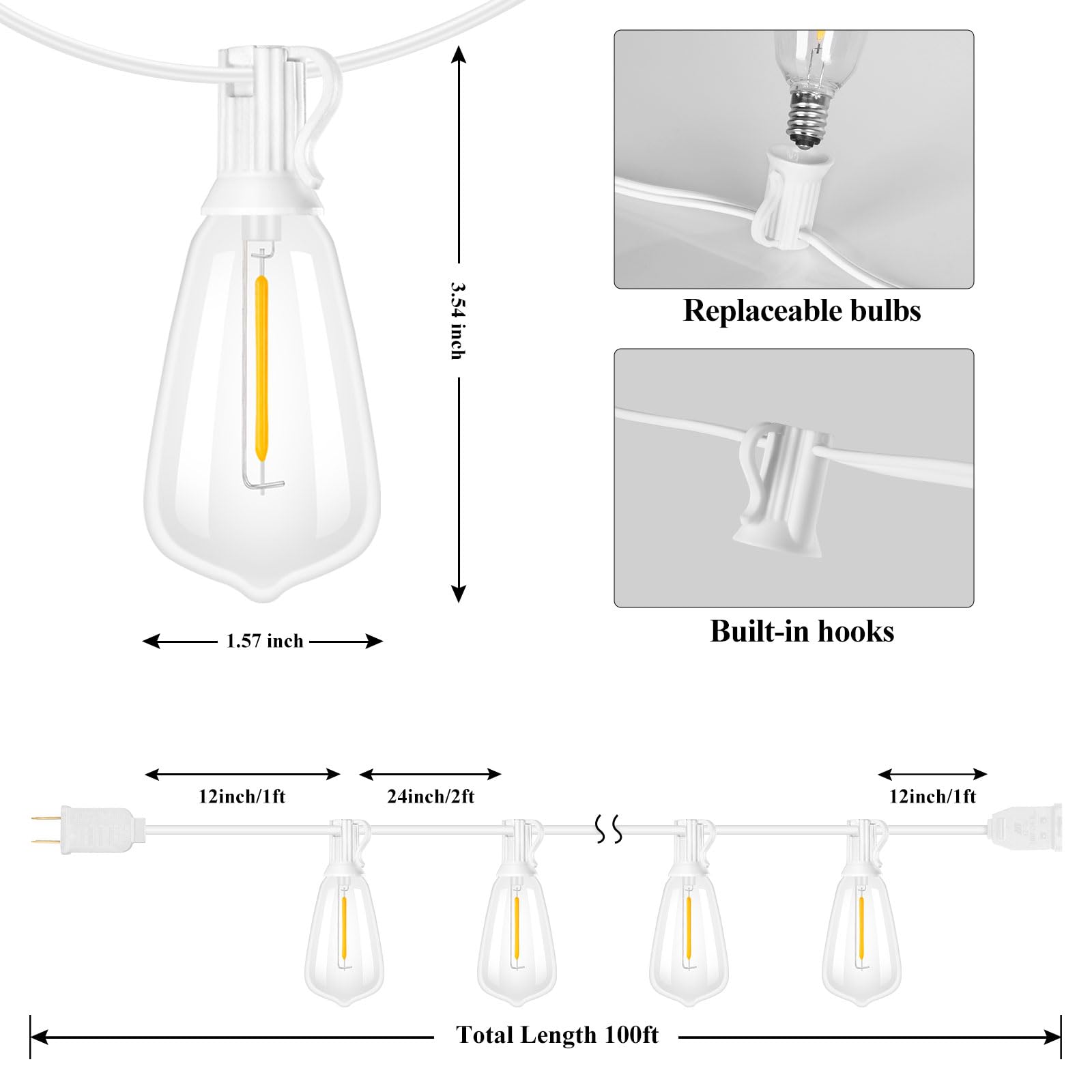 Brightever 2700K dimmable Edison glow provides soft, adjustable ambiance.
