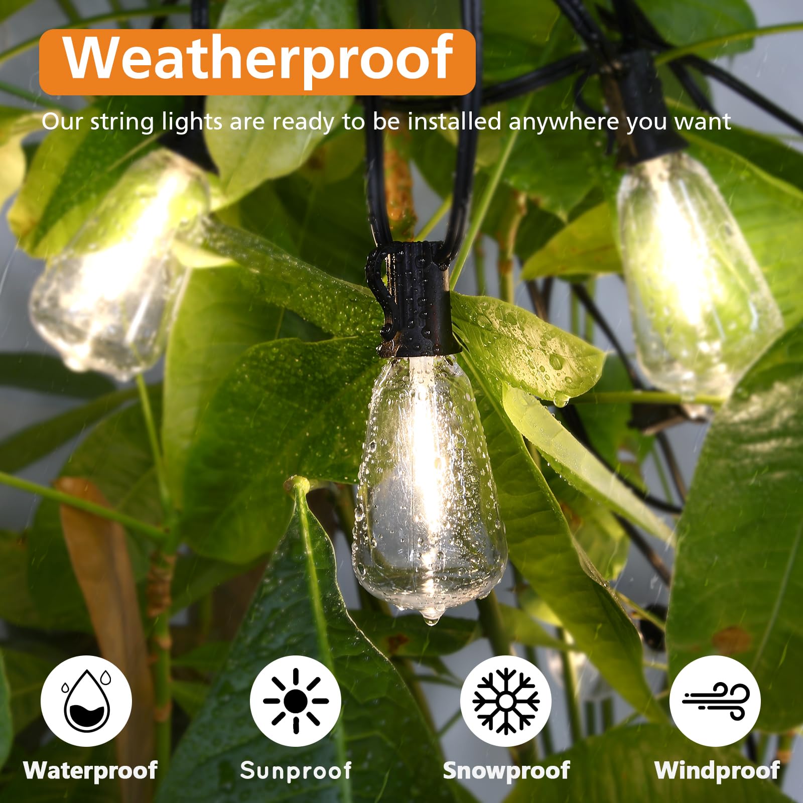 Brightever 3-color LED patio light for versatile party ambiance.