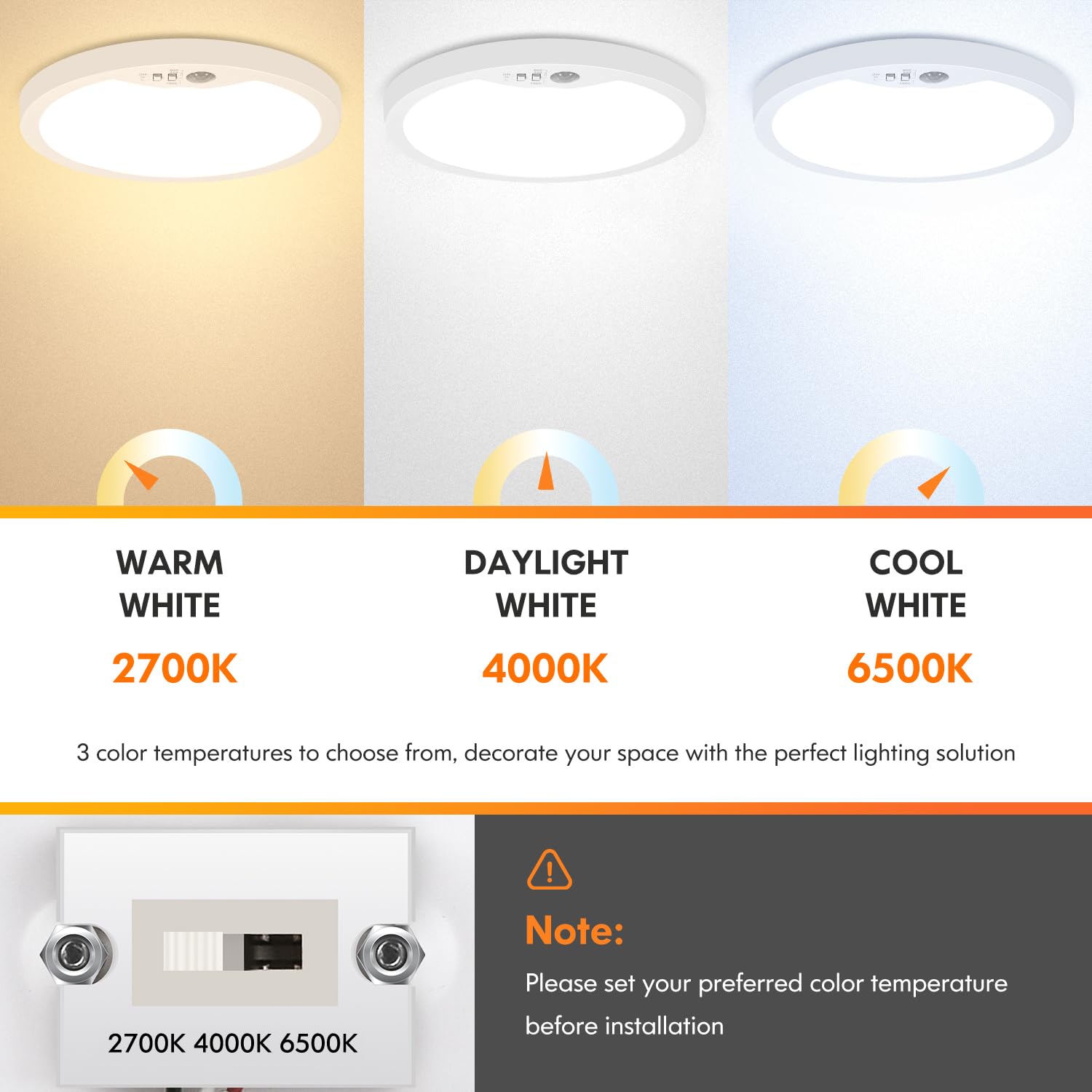 Brightever 7-inch ceiling light angle view highlighting flush-mount design.