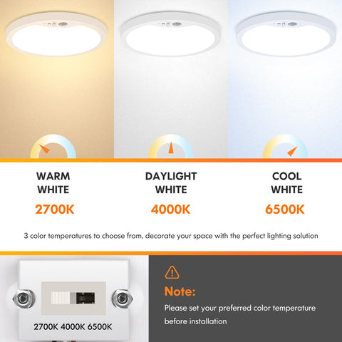 Brightever 7-inch ceiling light angle view highlighting flush-mount design.