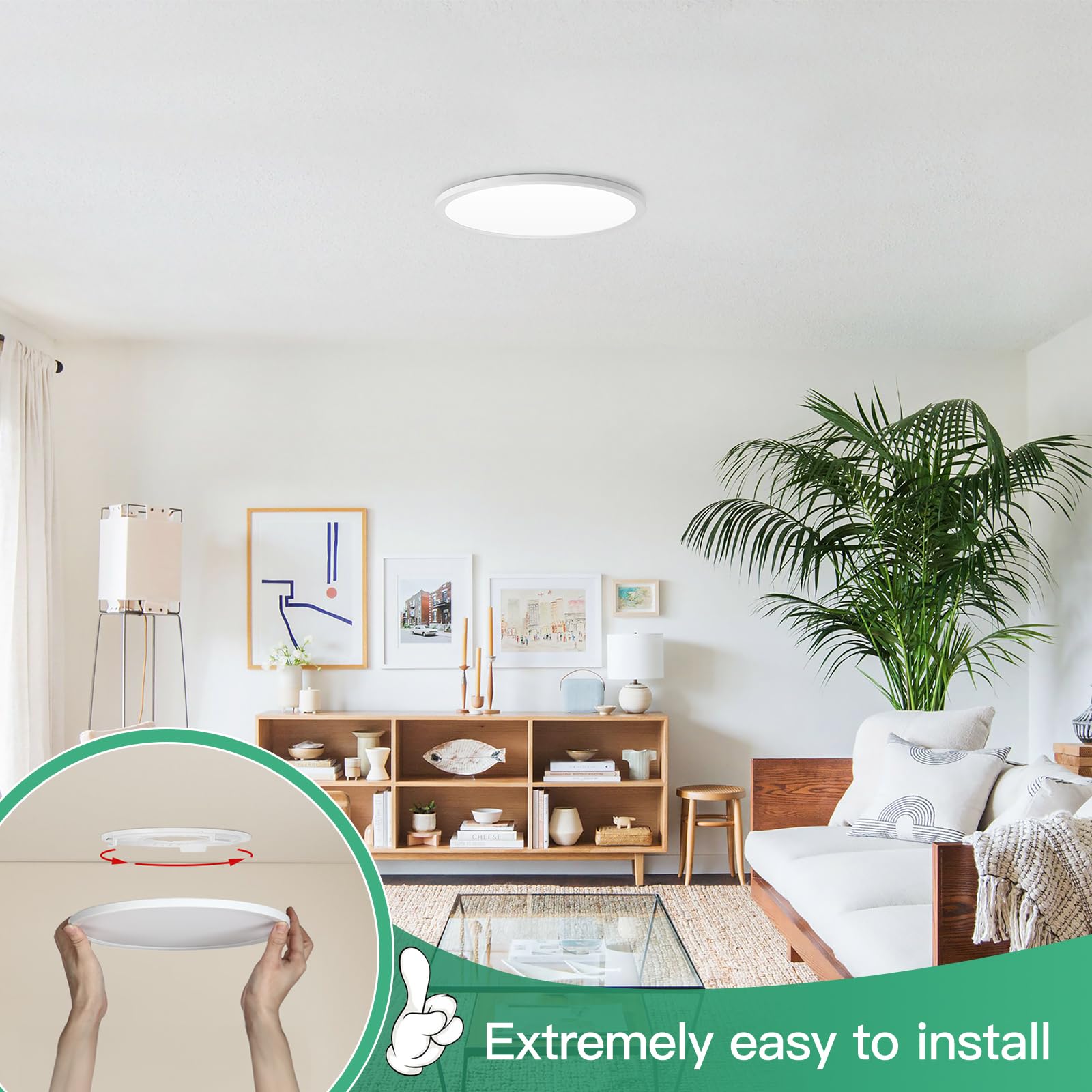 Brightever 7inch flush mount light color temperature view shows 5-color option