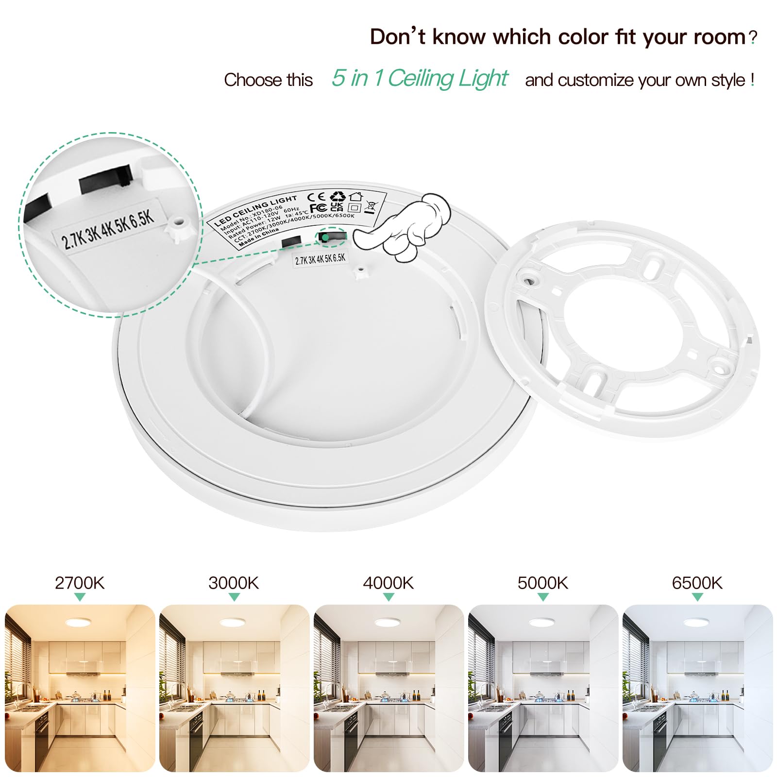 Brightever 7inch flush mount light dimmed setup demonstrates stepless dimming compatibility