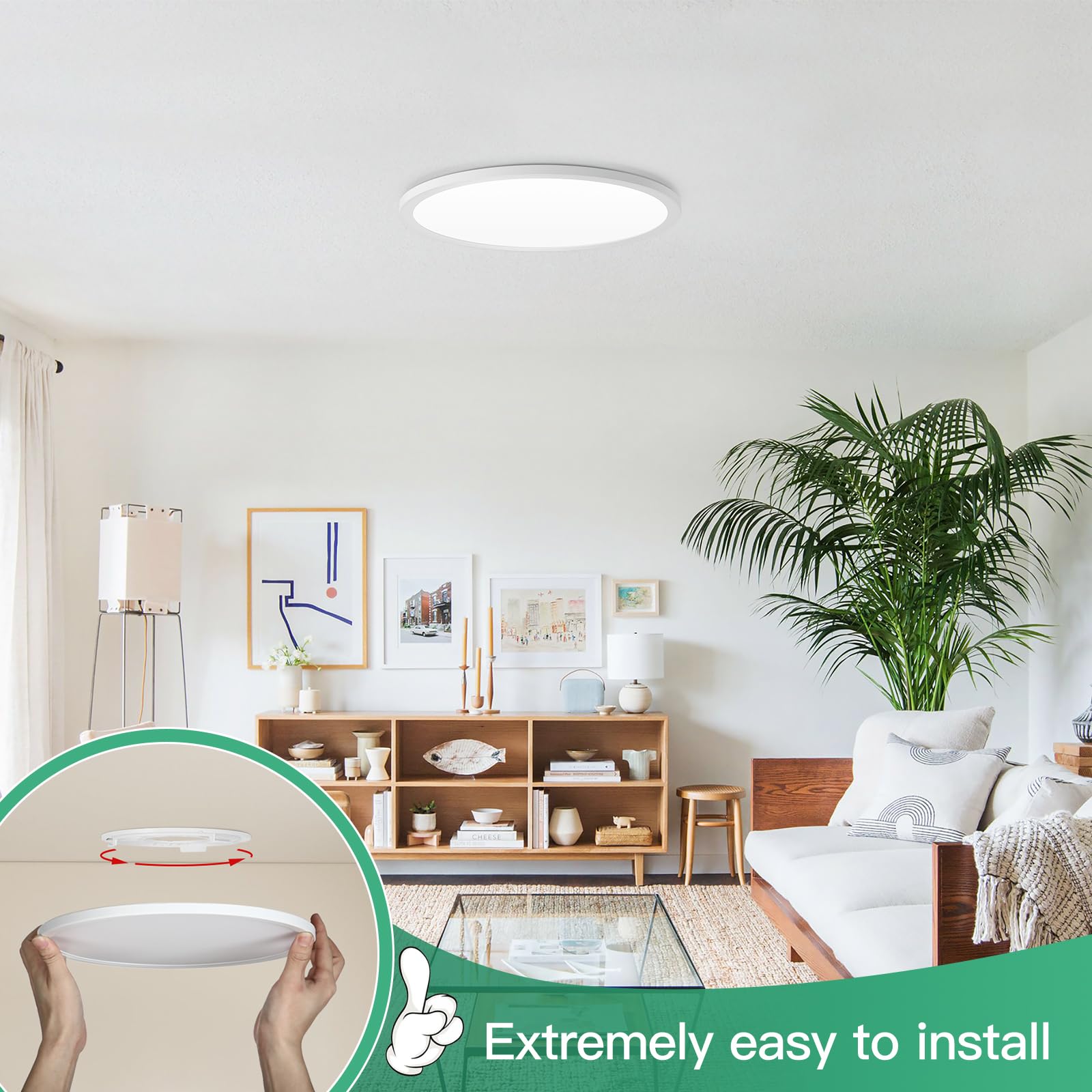 Brightever 9in dimmable ceiling light compatible with most dimmers.