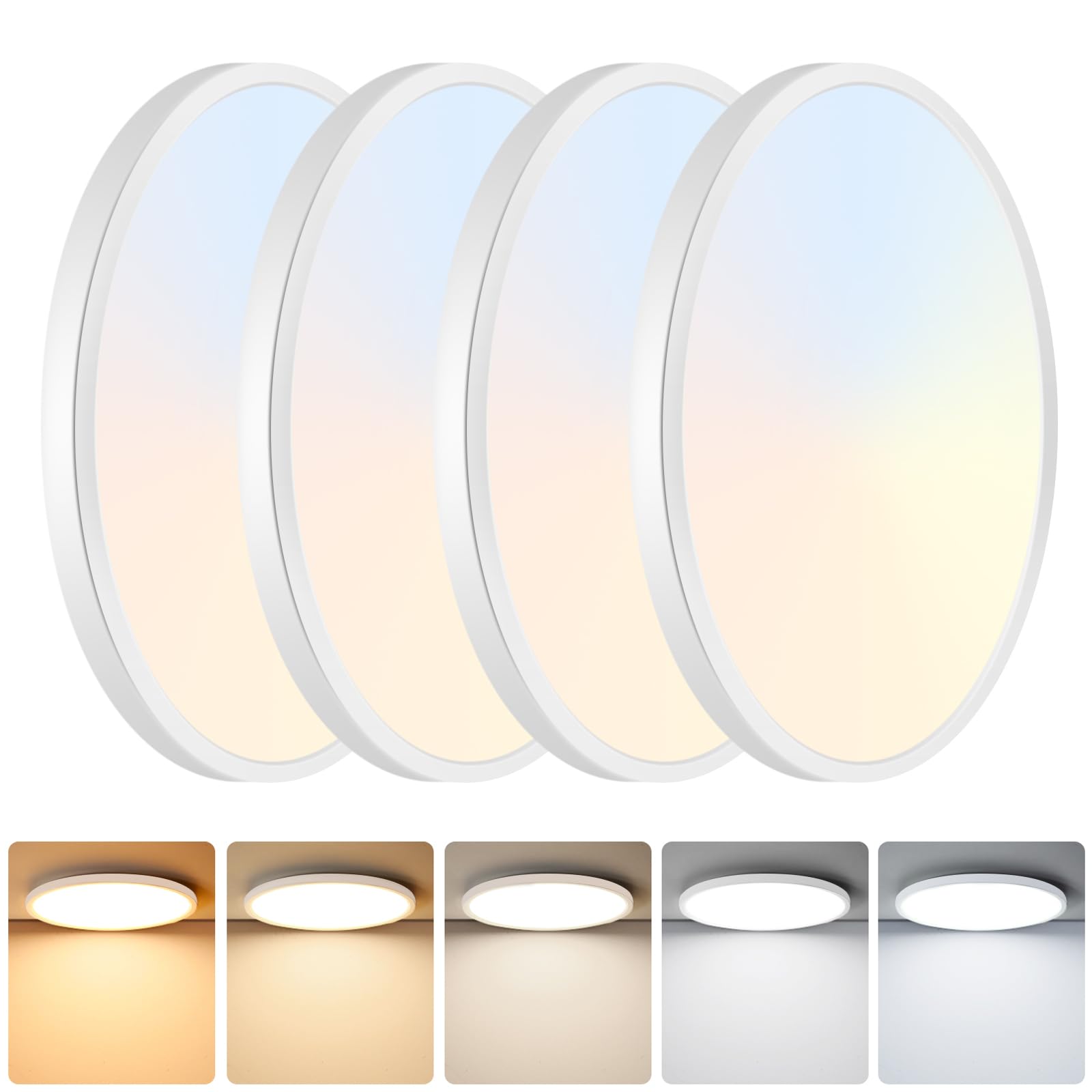 Brightever 9-Inch ultra-thin flush-mount LED light for modern living spaces.