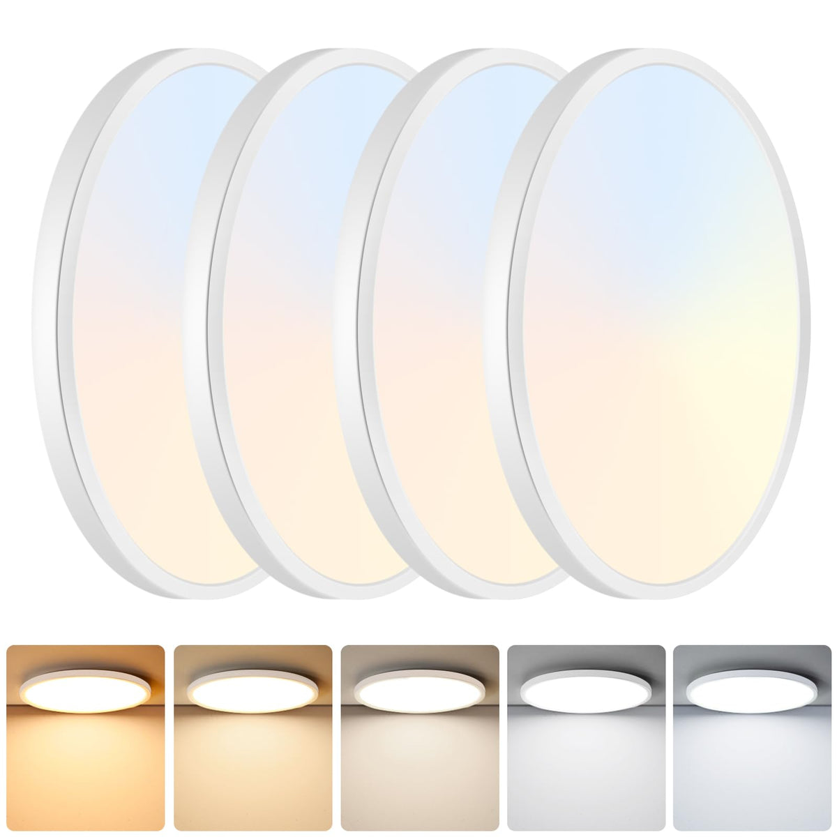 Brightever 9-Inch ultra-thin flush-mount LED light for modern living spaces.