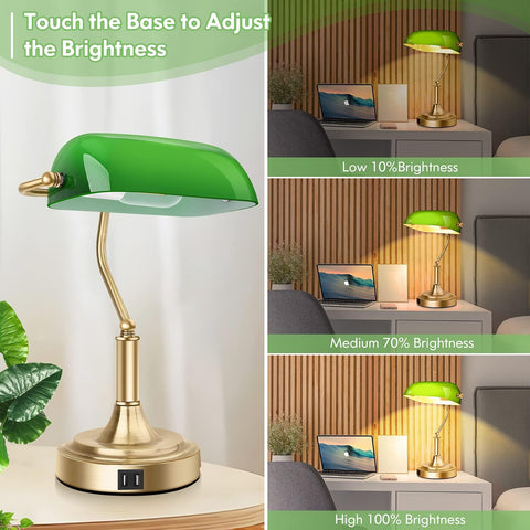 Brightever Bankers Lamp 3-way dimmable for ambient or focused lighting