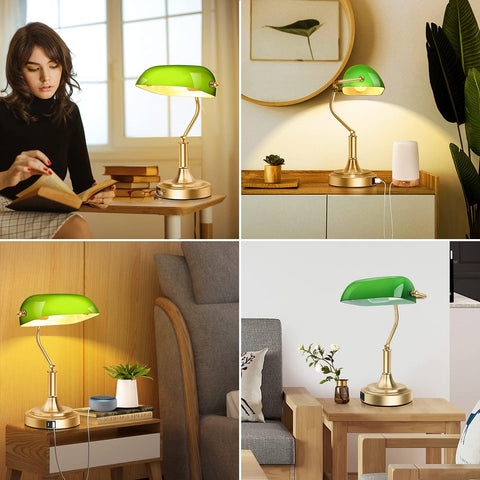 Brightever Bankers Lamp creates a cozy, productive desk or bedside space