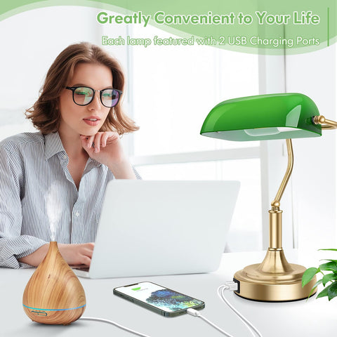 Brightever Bankers Lamp touch-control enables easy brightness adjustment