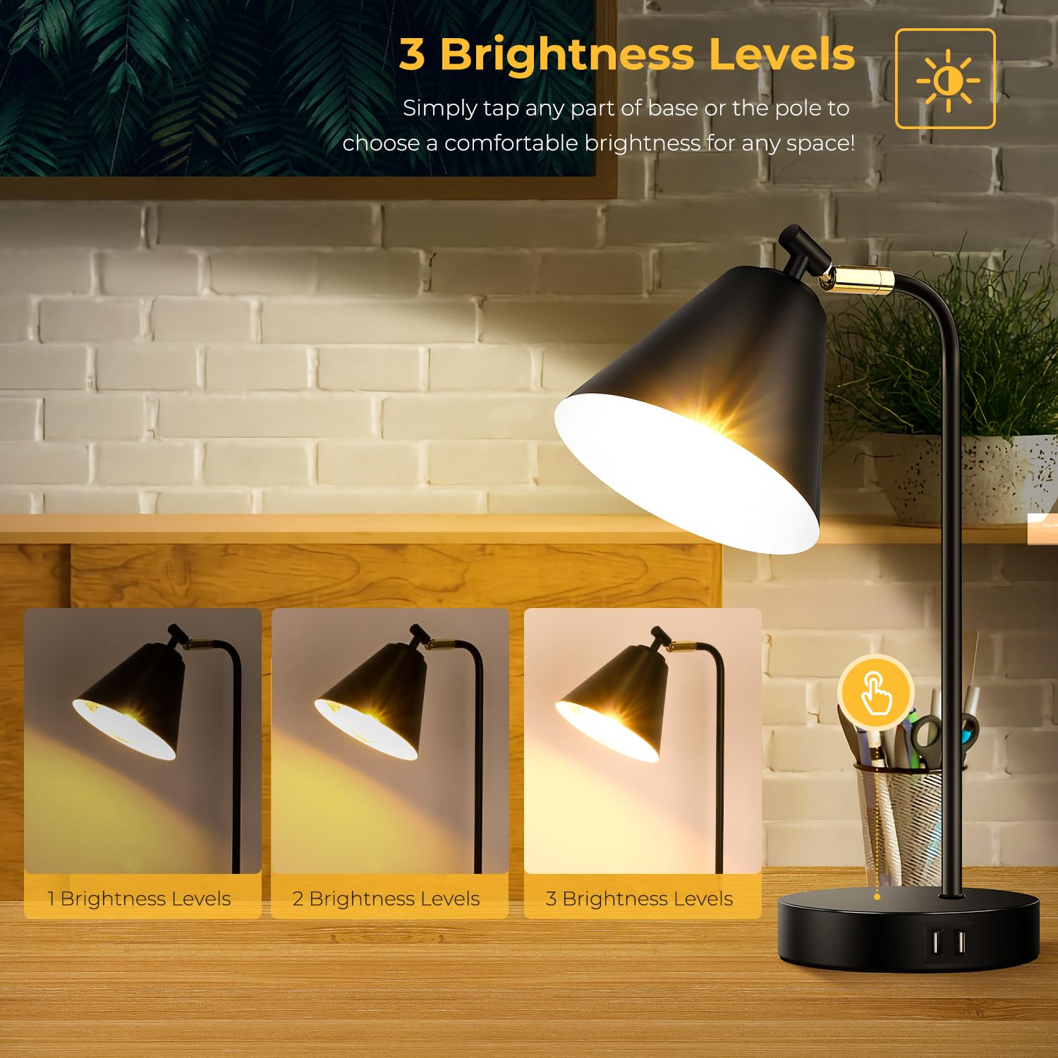 Brightever desk lamp with 360-degree head for precise lighting where you need it.
