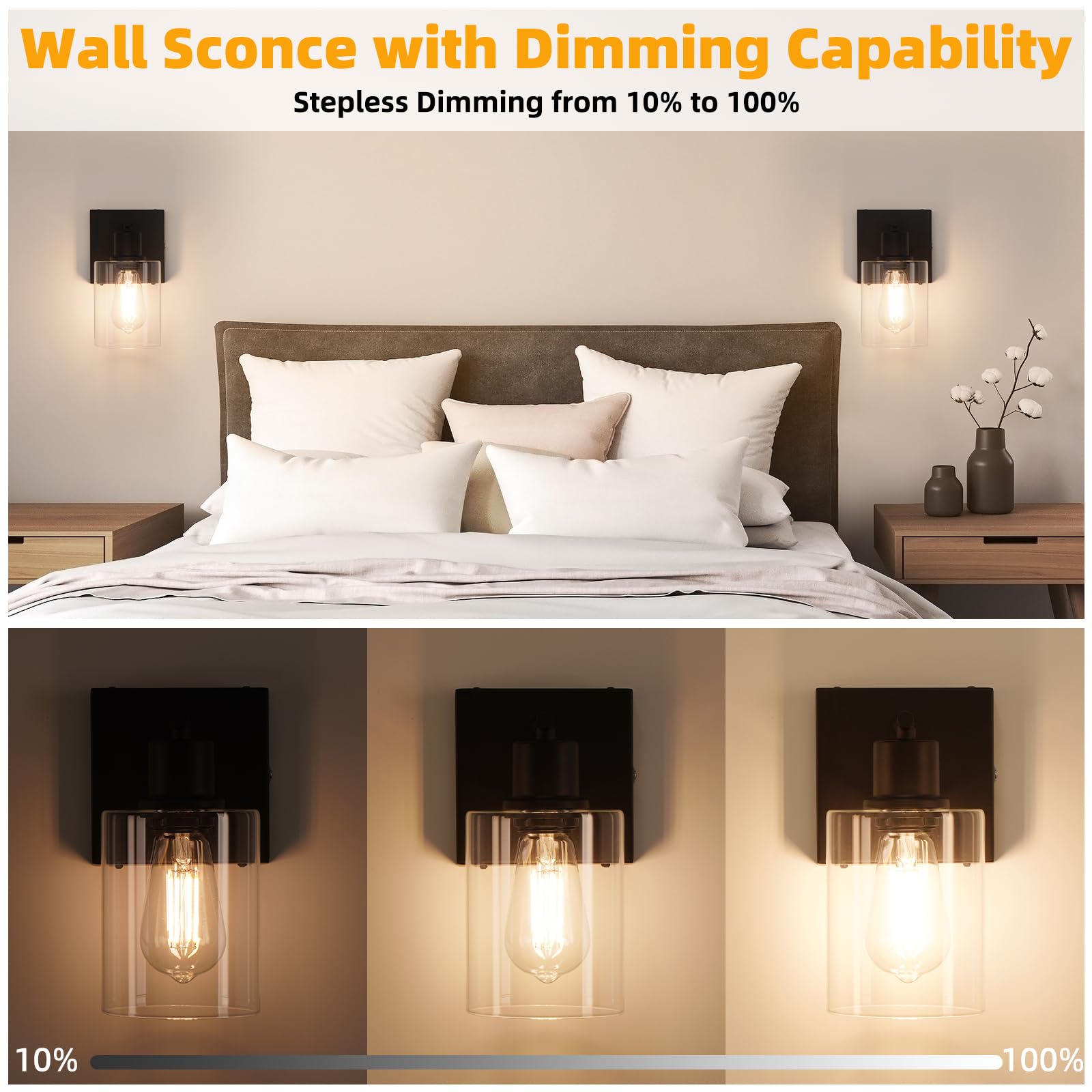 Brightever detachable sconce with charging indicator for easy upkeep