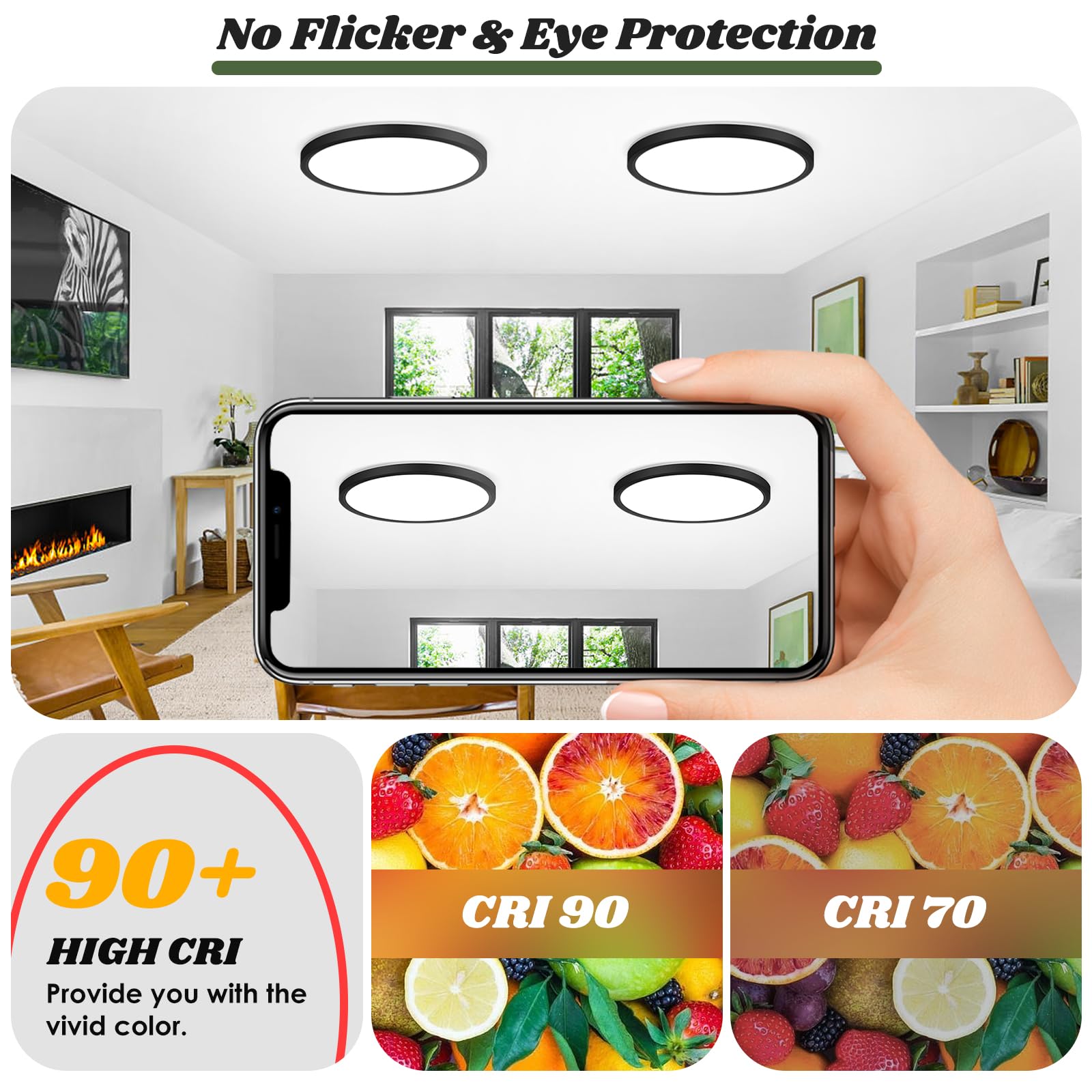 Brightever dimmable LED ceiling light with smooth brightness adjustment.