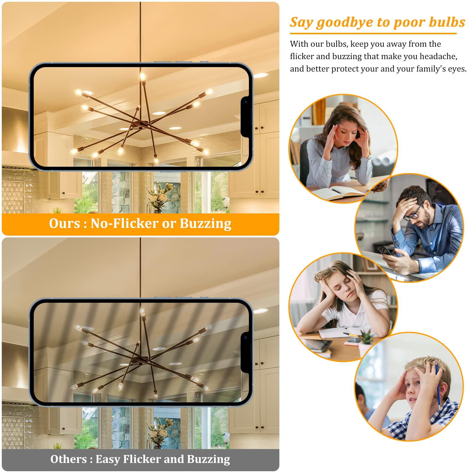 Brightever E12 base fits chandeliers, lamps, and décor fixtures