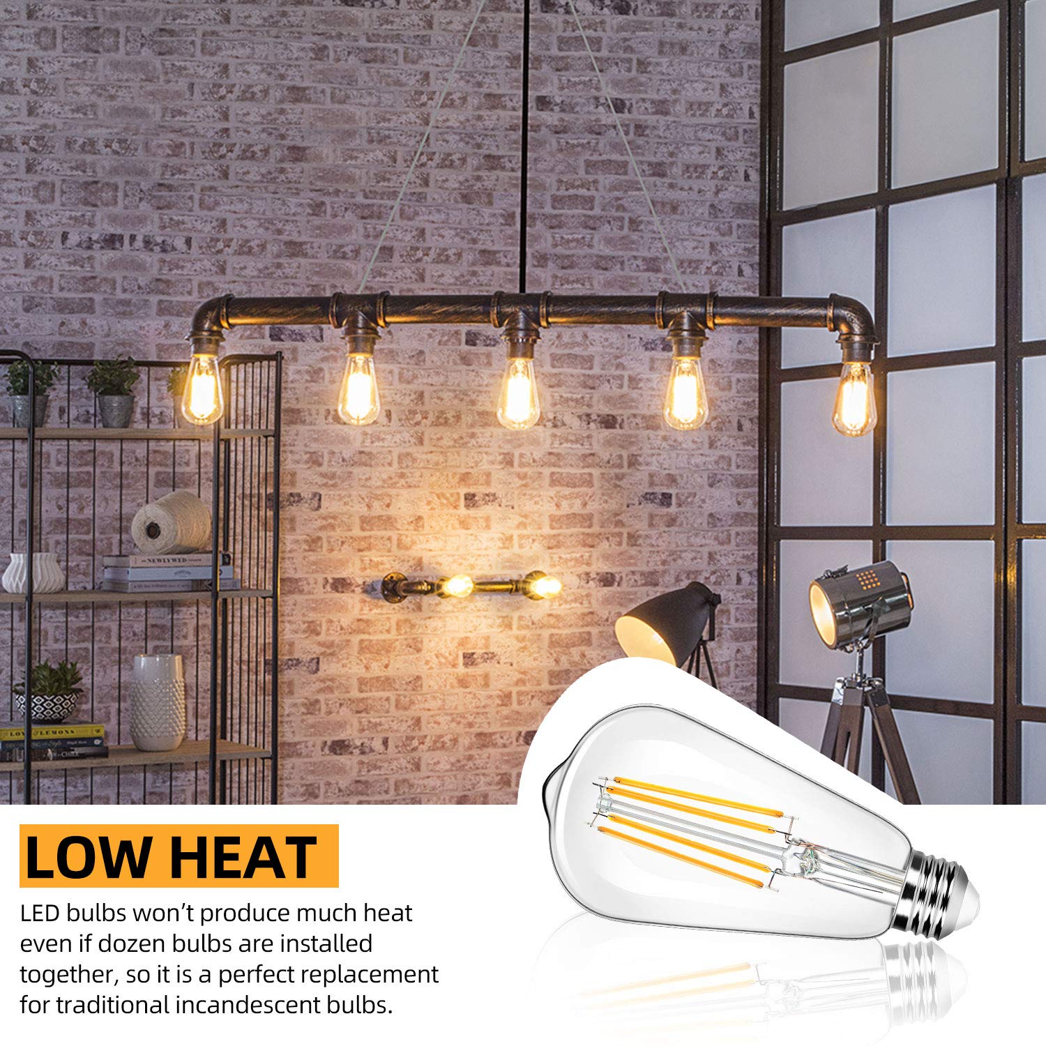 Brightever E26 base bulb fits table lamps and pendants