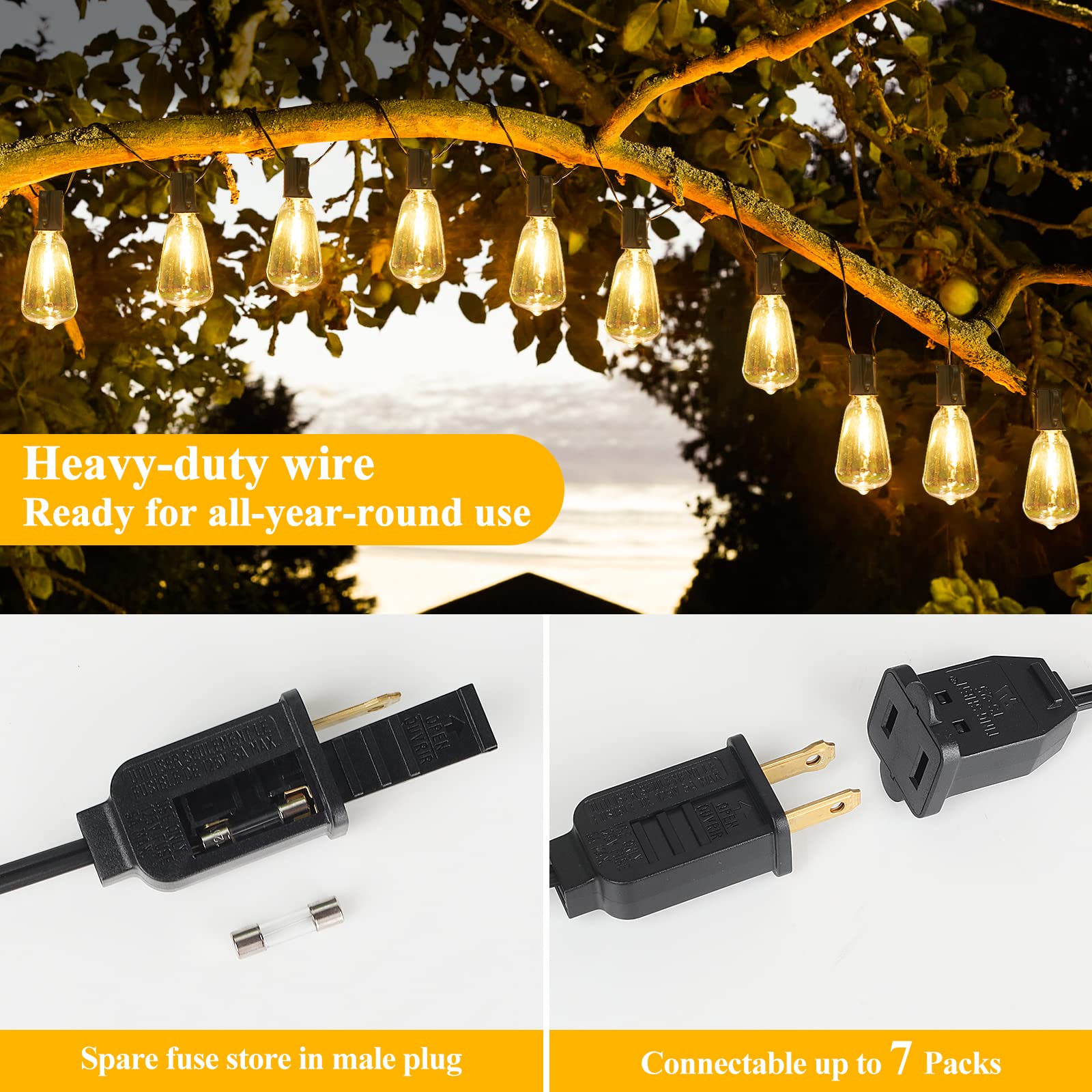 Brightever easy-hang hooks and cords simplify outdoor installation