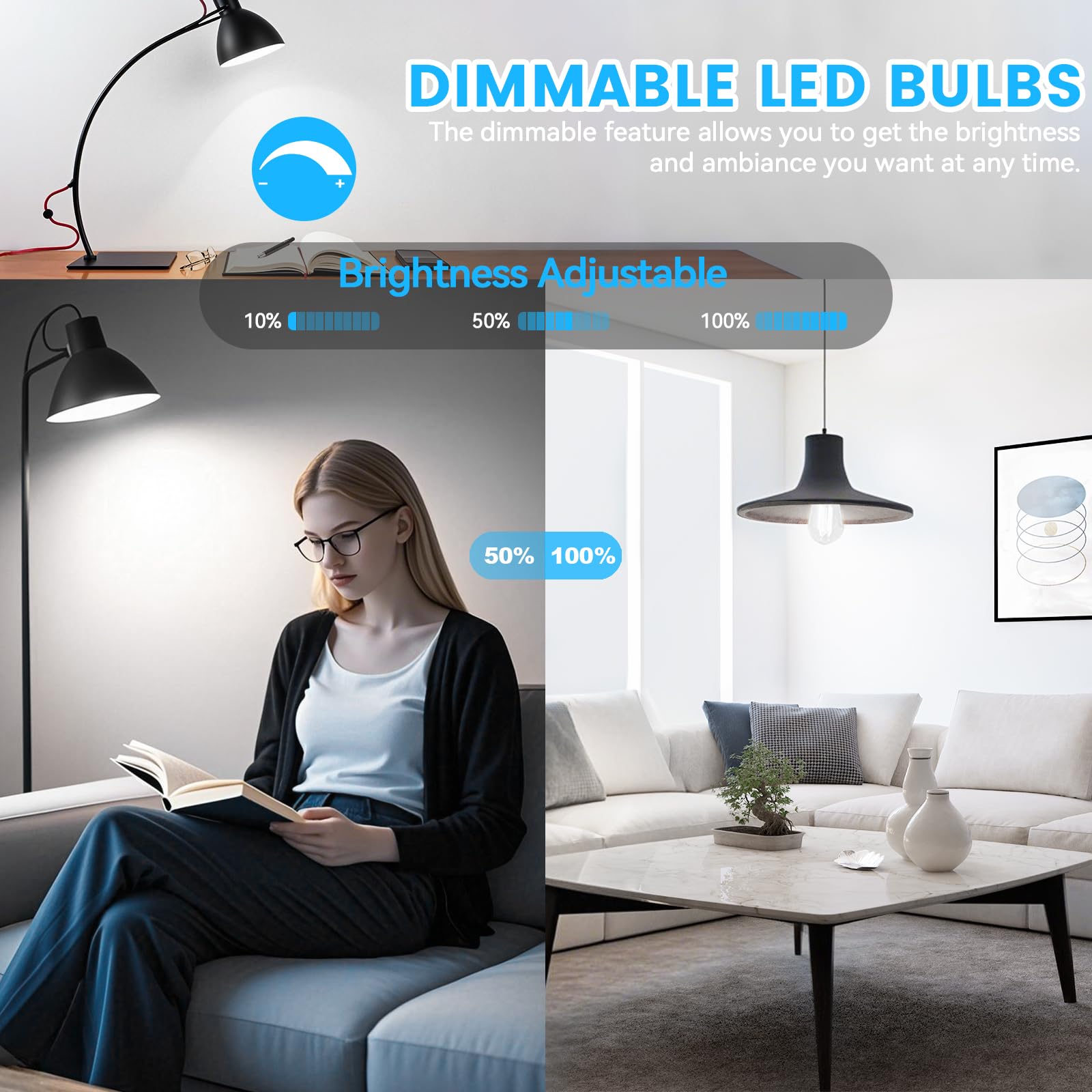 Brightever 850 lumen ST58 filament bulb with 360-degree beam for full room lighting