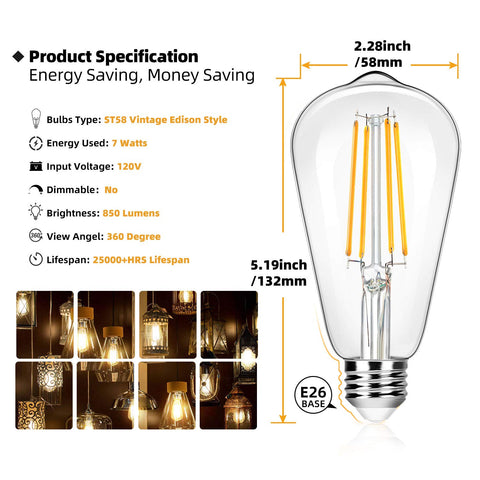 Brightever glass-filament Edison bulb for warm wall sconces
