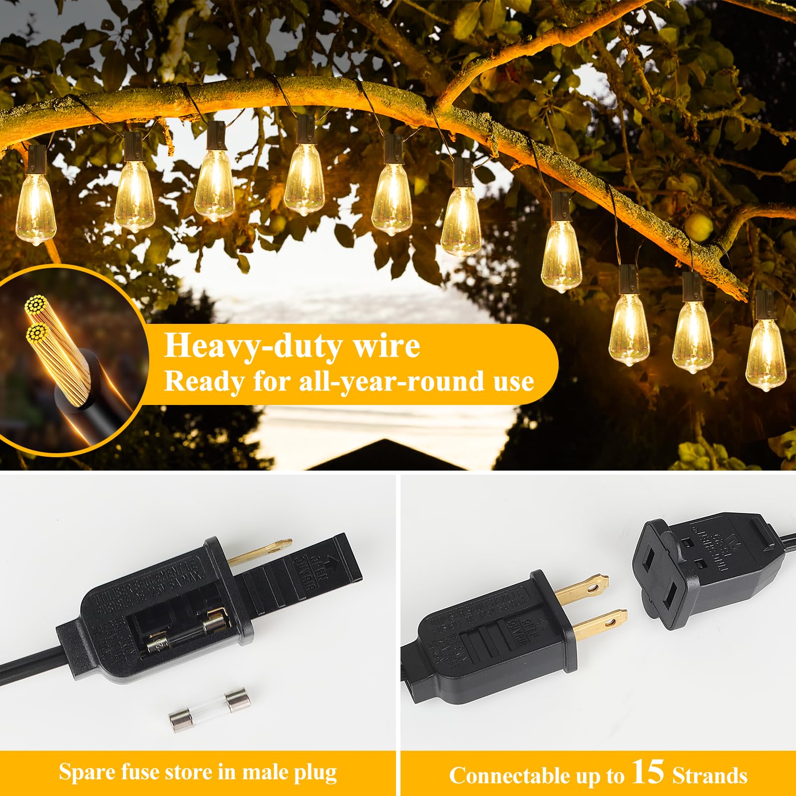 Brightever energy-saving LED string lights reduce electricity use.