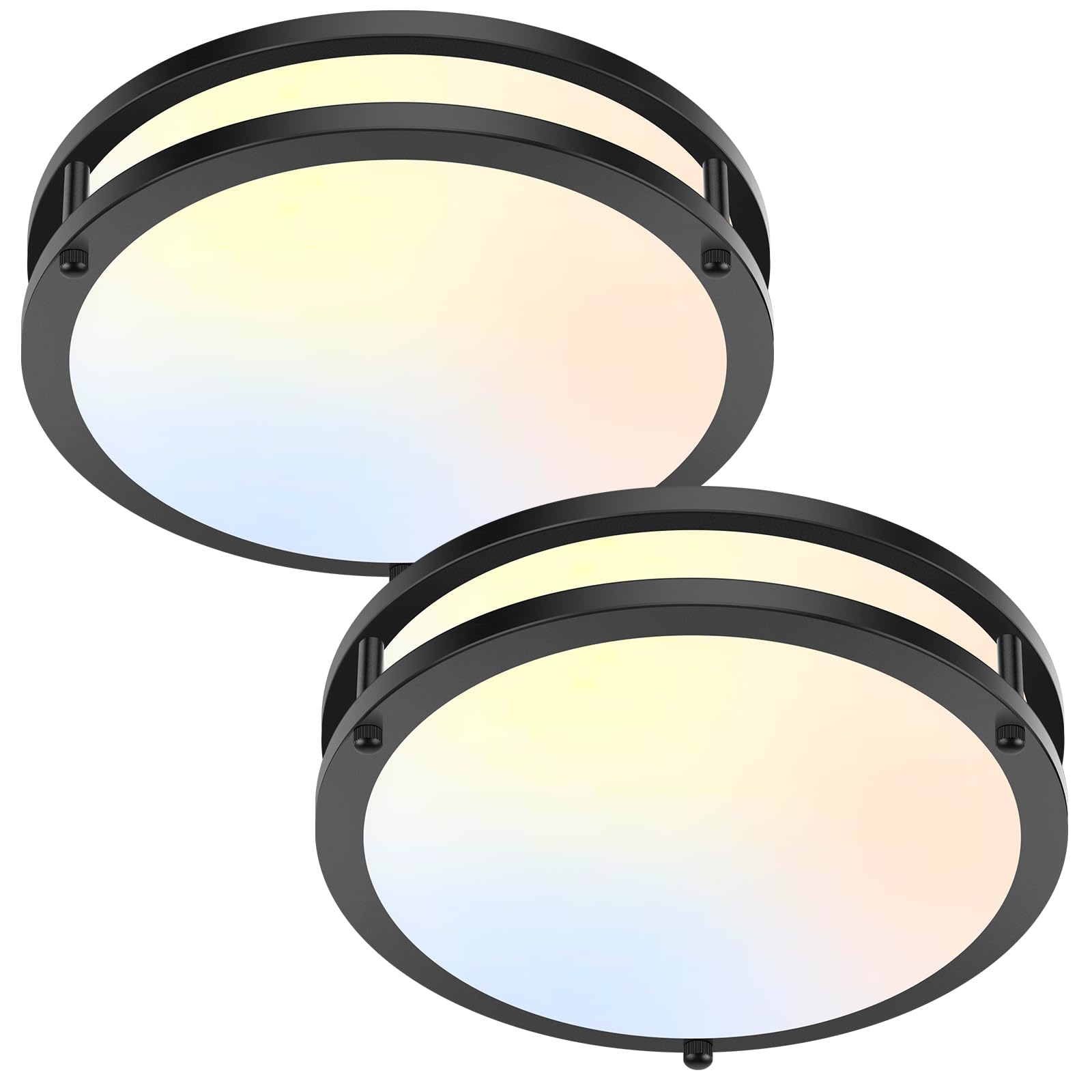 Brightever flush mount light in black, 10-inch diameter for modern hallways.