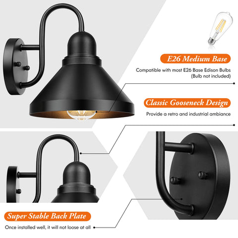 Brightever gooseneck porch light suits modern or rustic exteriors with easy installation.
