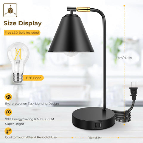 Brightever LED bulb included delivers warm 2700K glow for cozy ambiance.