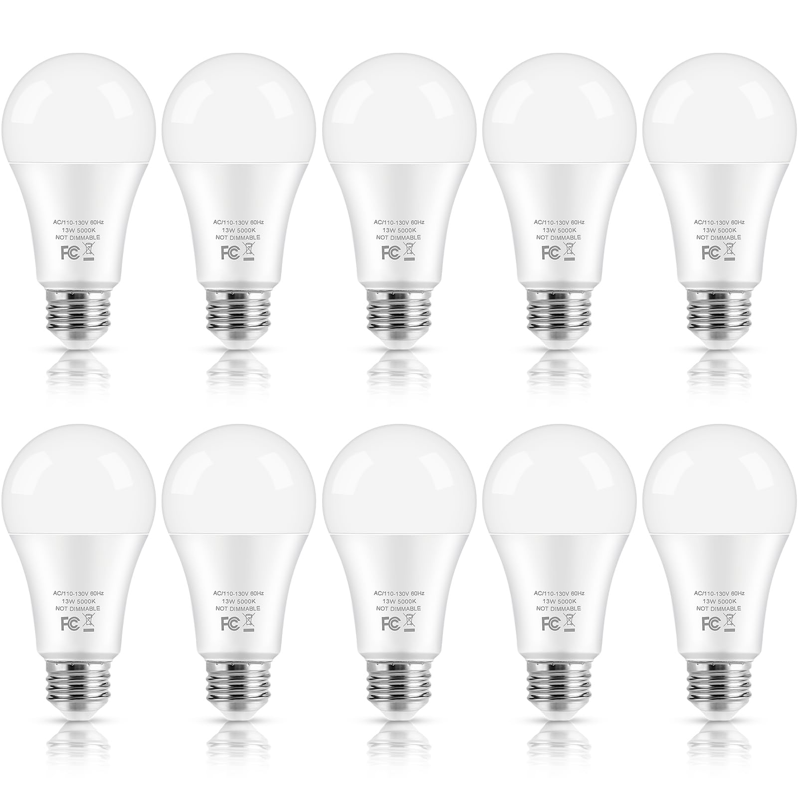 Brightever LED bulbs closeup showing 1500 lumens and daylight color