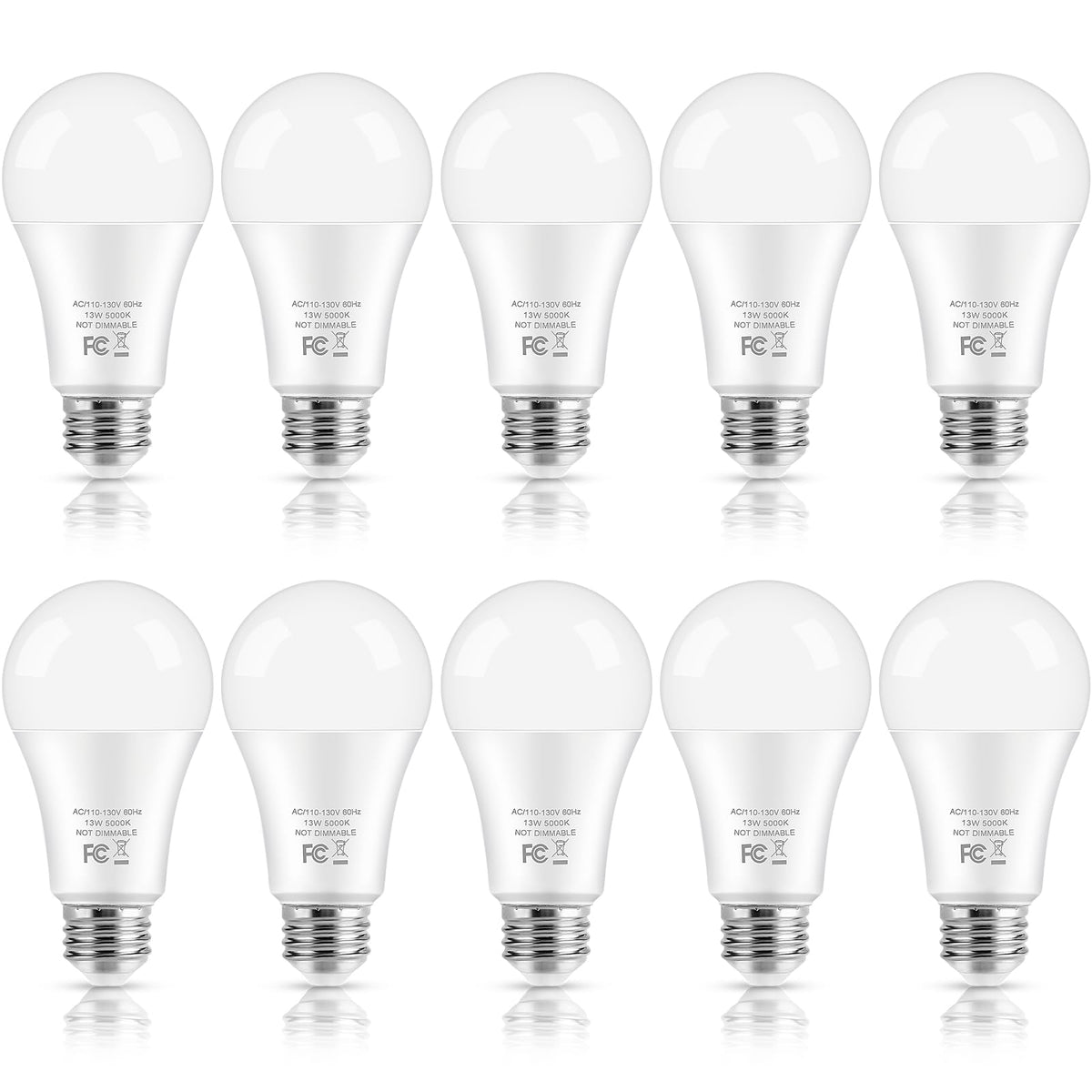 Brightever LED bulbs closeup showing 1500 lumens and daylight color