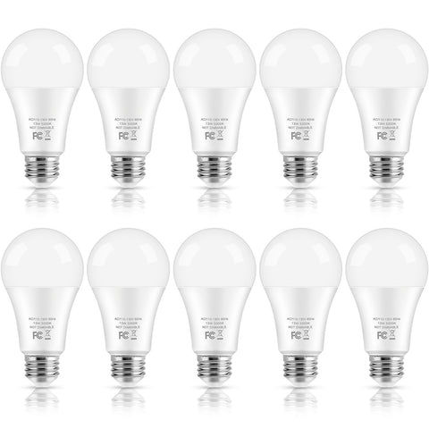 Brightever LED bulbs closeup showing 1500 lumens and daylight color