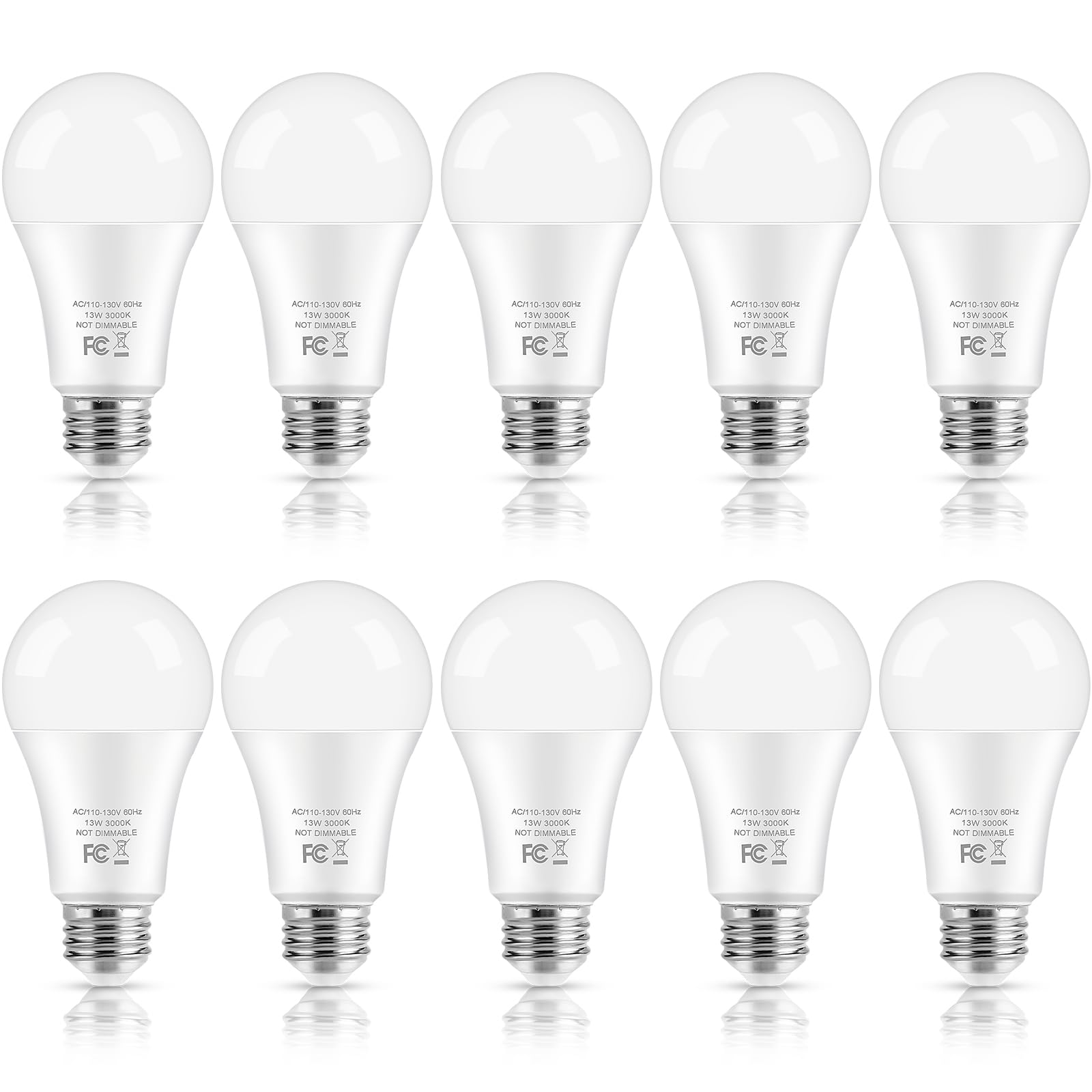 Brightever LED bulbs 10-pack front view for easy bulk replacement