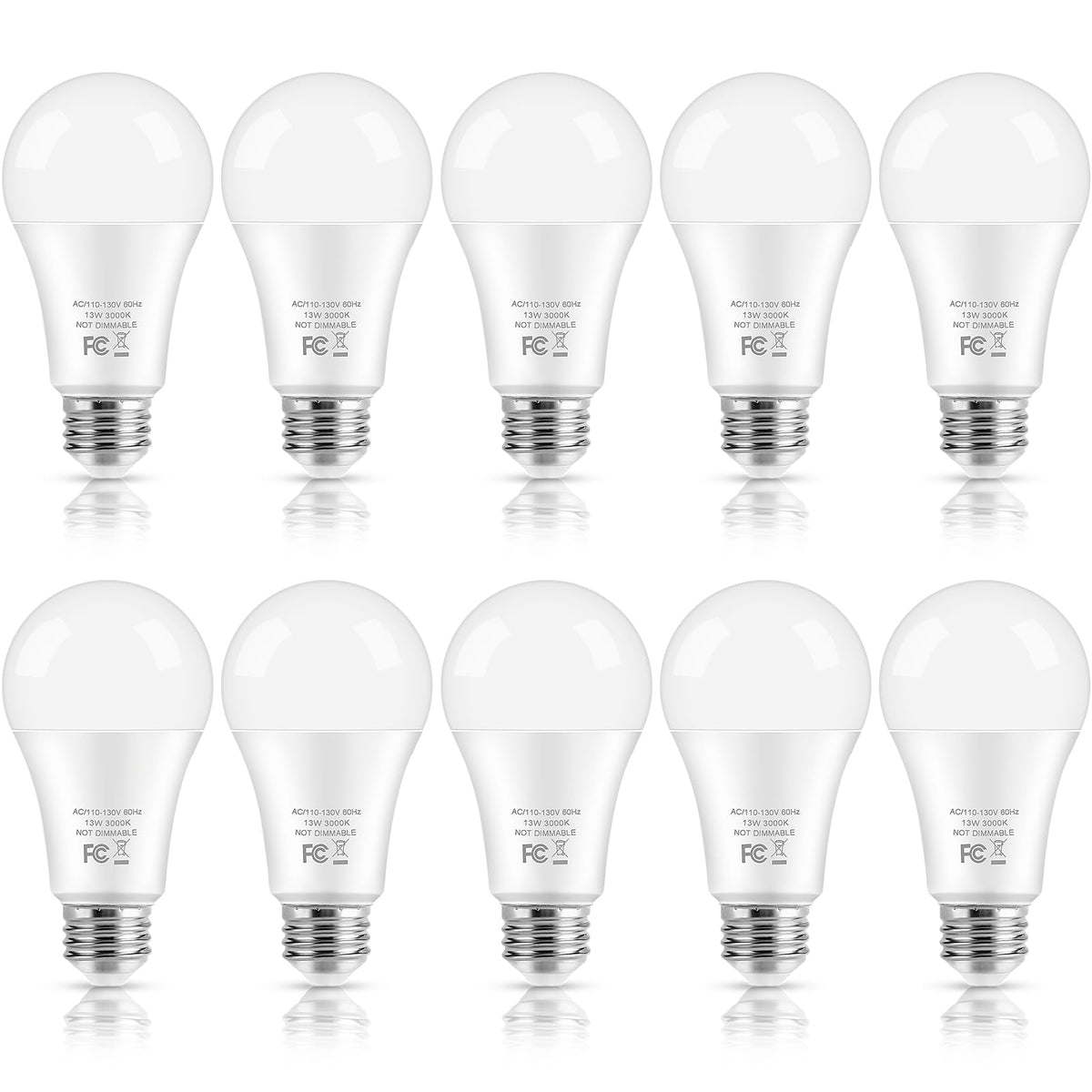 Brightever LED bulbs 10-pack front view for easy bulk replacement