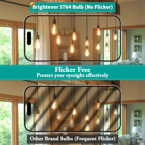 Brightever 8W-equivalent bulb creates cozy cafe and living room atmosphere.