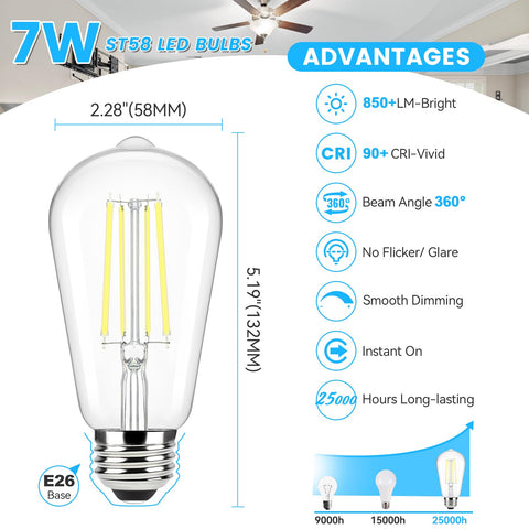 Brightever LED filament 7W bulb delivers energy-efficient brightness comparable to 60W