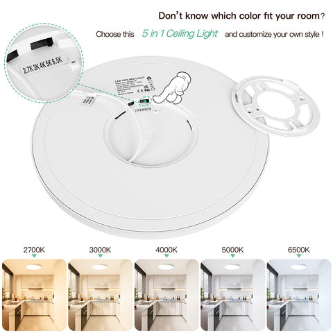 Brightever LED flush mount color temperature switch demonstrates versatile ambiance
