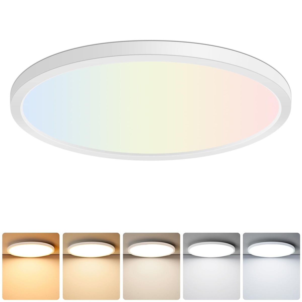 Brightever LED flush mount front view showcases sleek kitchen lighting