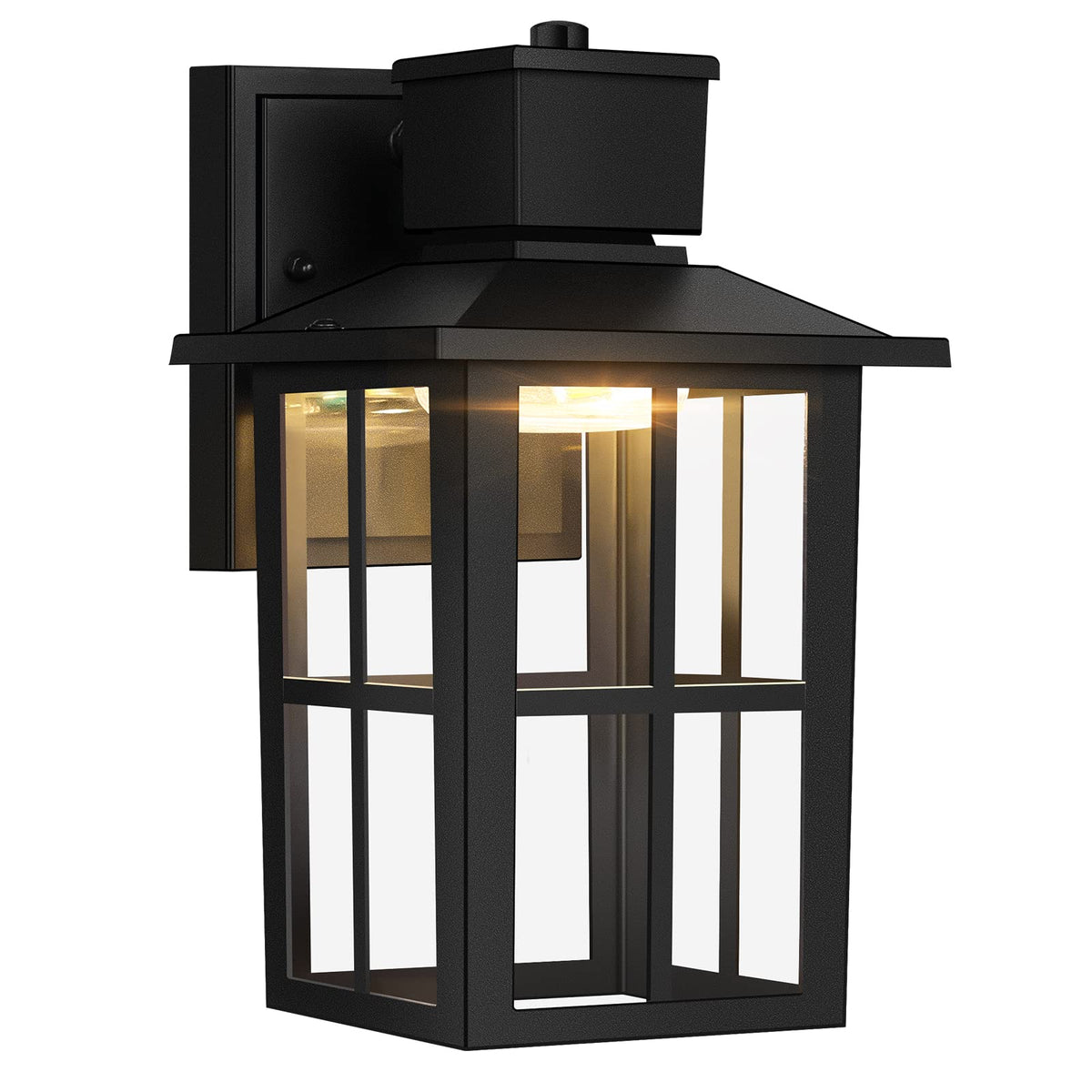 Brightever LED outdoor wall light with clear glass shade for porch illumination.