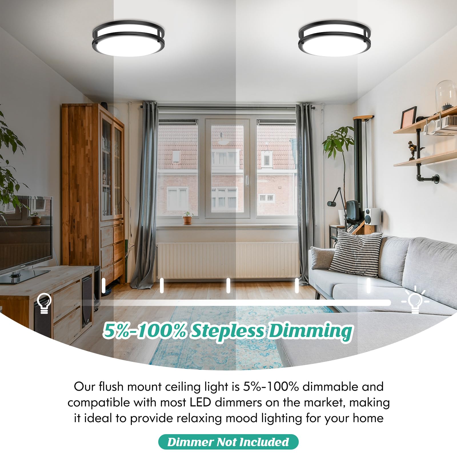 Brightever contemporary flush-mount design complements minimalist interiors.
