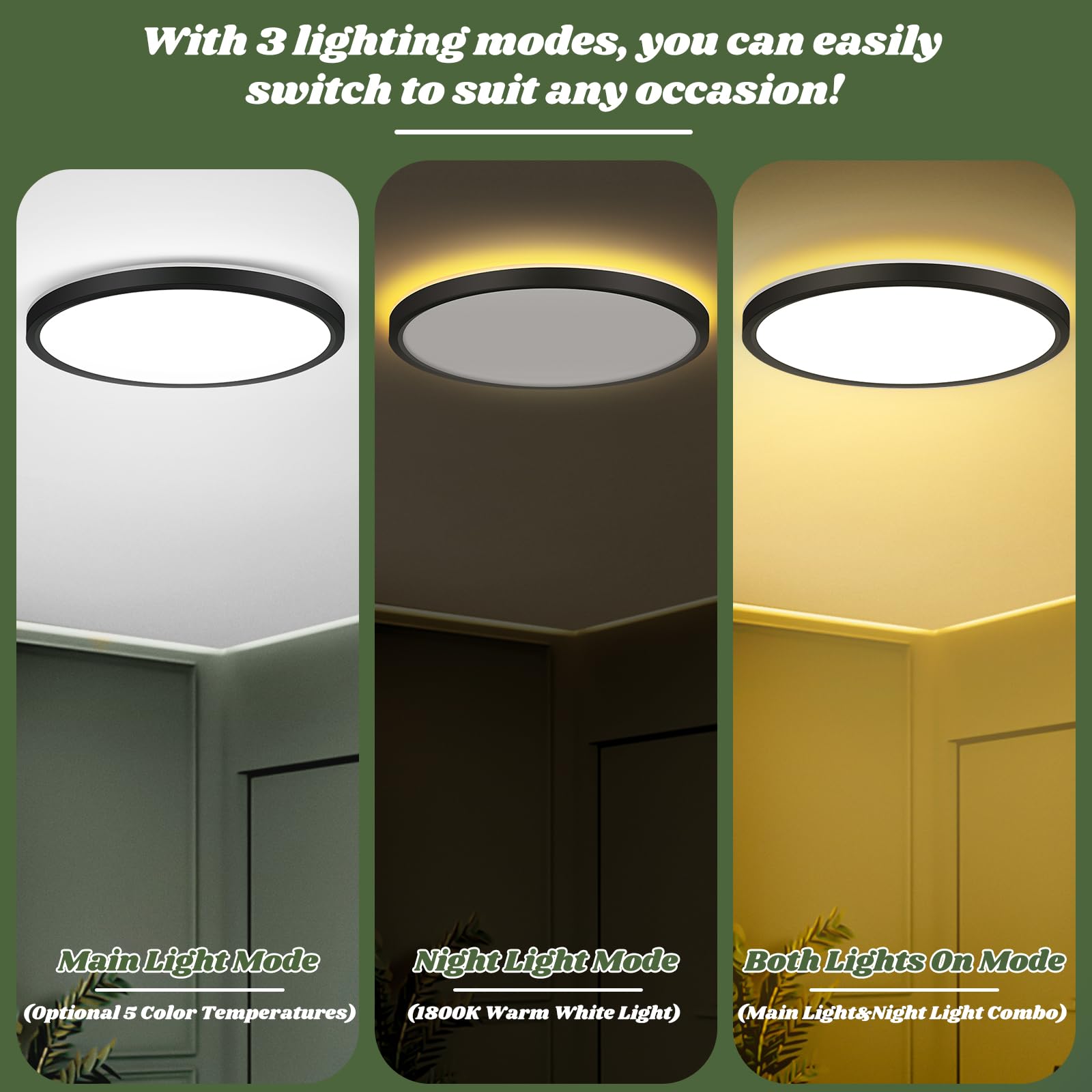Brightever night light mode emits amber glow for cozy bedside lighting.