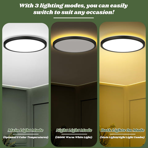 Brightever night light mode emits amber glow for cozy bedside lighting.