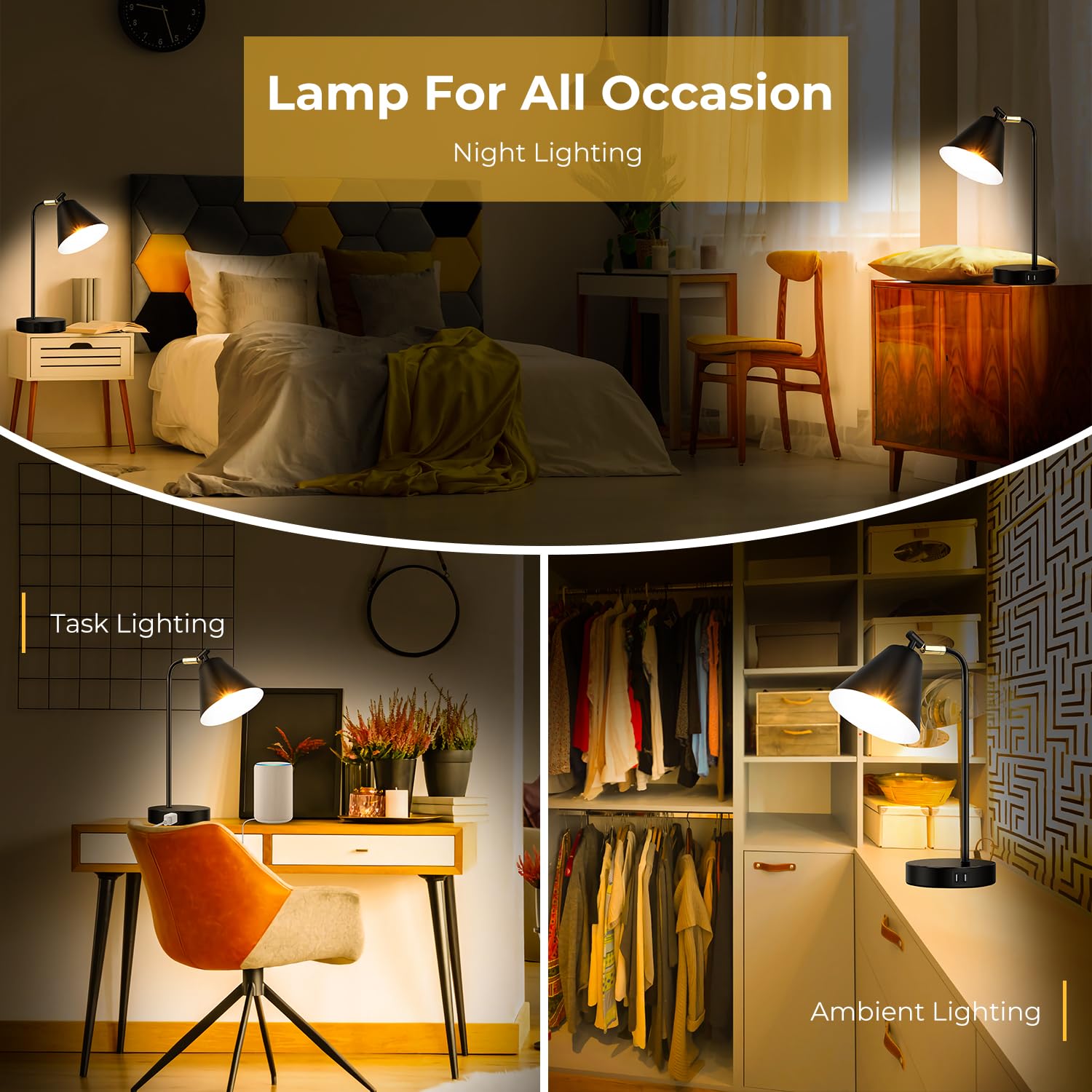 Brightever office desk lamp in black complements modern workspaces.