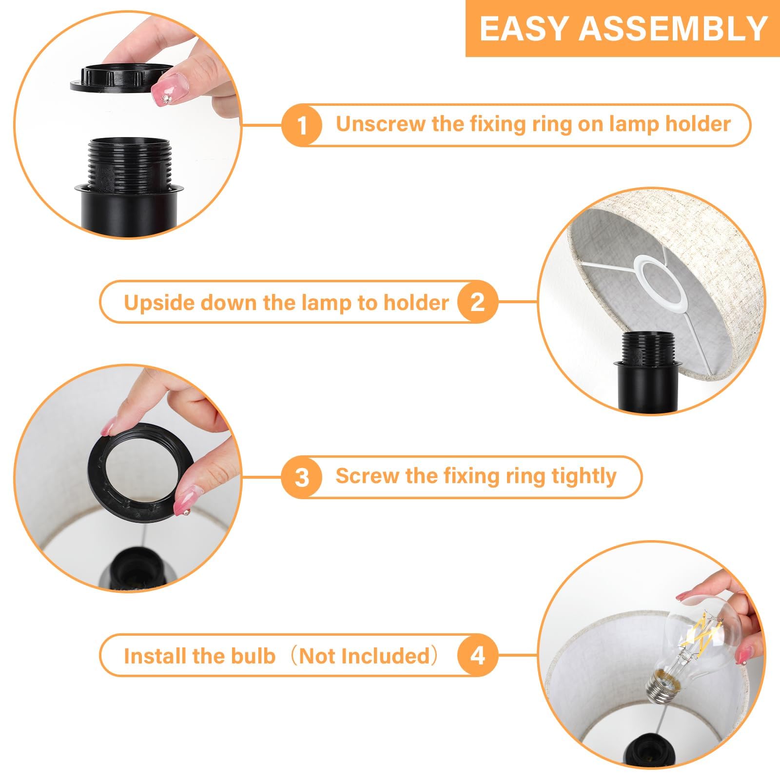 Brightever easy-to-assemble lamp with tripod base for quick setup in minutes.