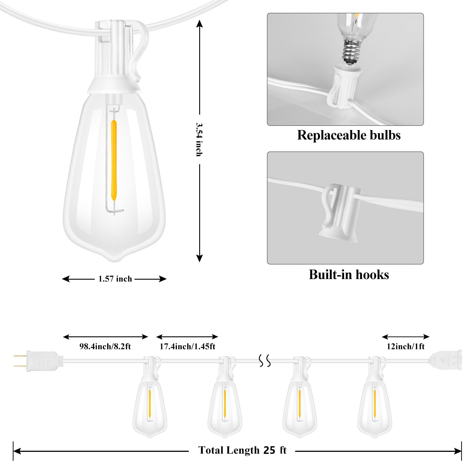 Brightever close-up of shatterproof Edison bulbs delivering warm glow
