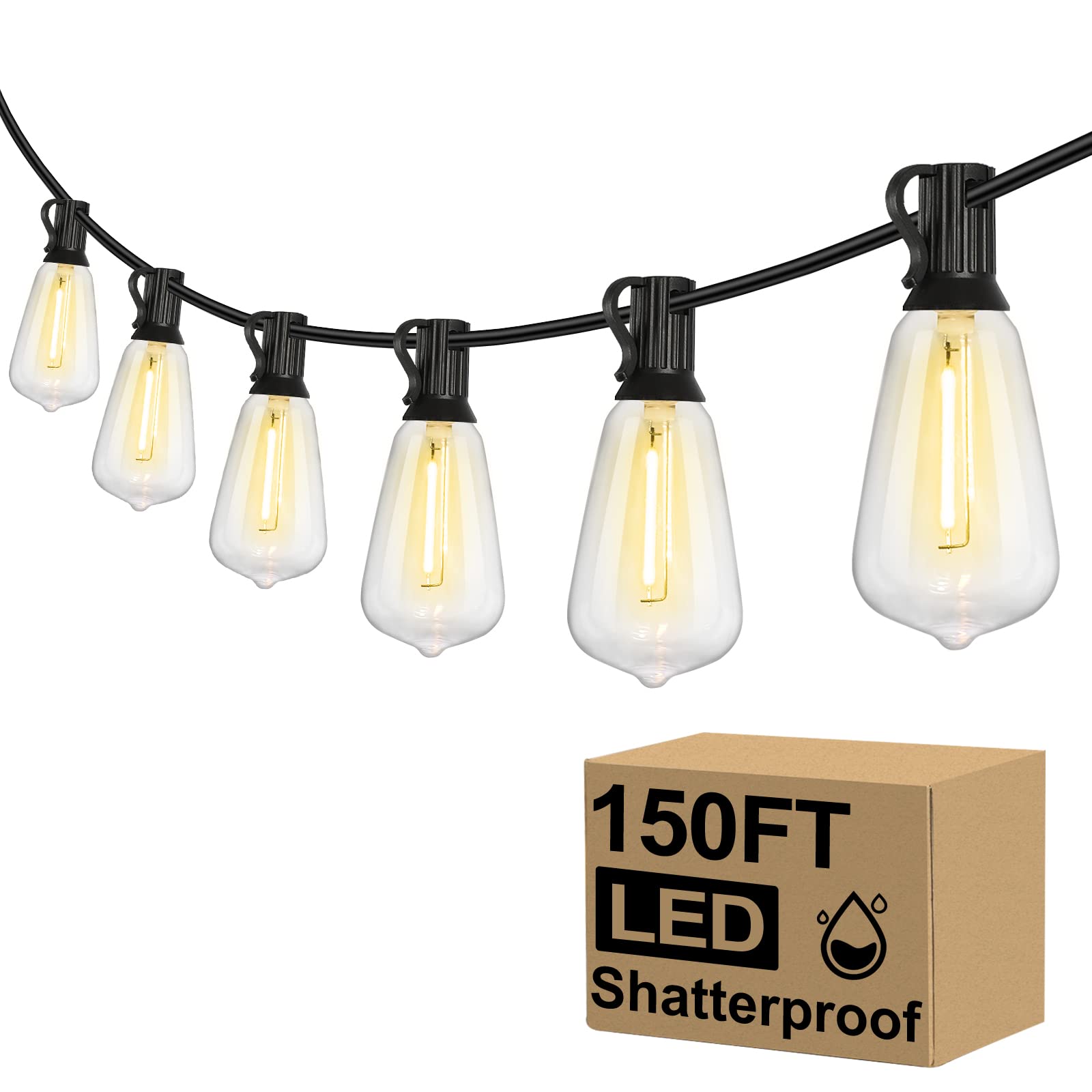 Brightever outdoor string lights 150ft create warm backyard ambience for gatherings