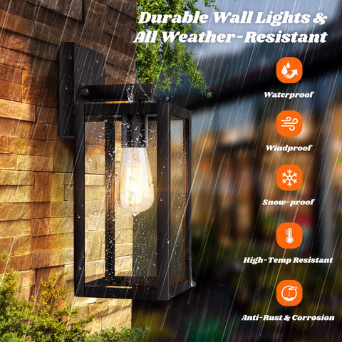 Brightever matte black exterior wall lantern complements modern facades for curb appeal.
