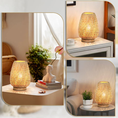 Brightever rattan lamp adds soft, relaxing lighting to bedrooms.