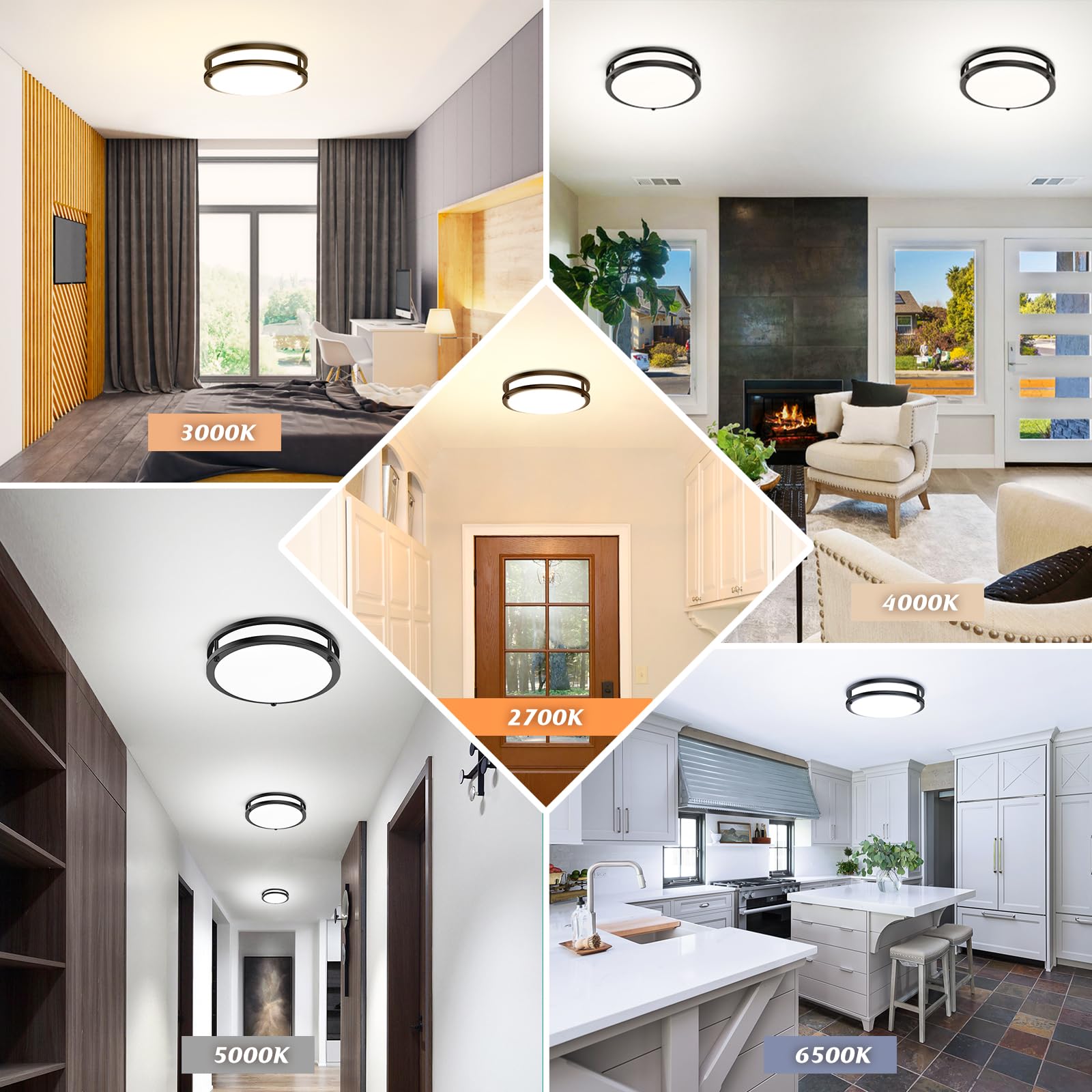 Brightever two-pack ceiling lights for balanced room illumination.