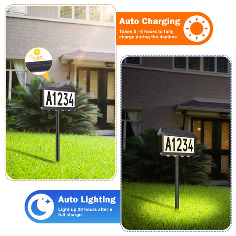 Brightever solar address sign includes DIY stickers for numbers.