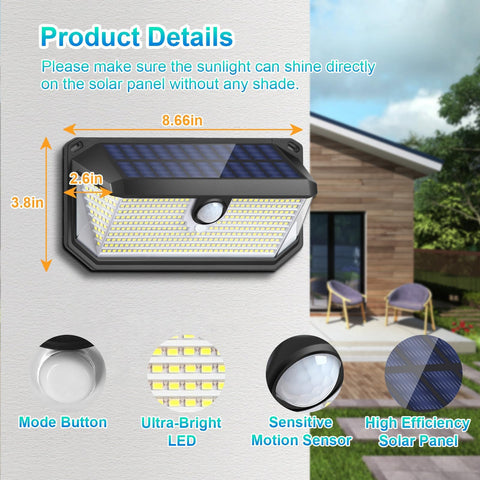 Brightever solar outdoor lights panel closeup highlights efficient monocrystalline cell.