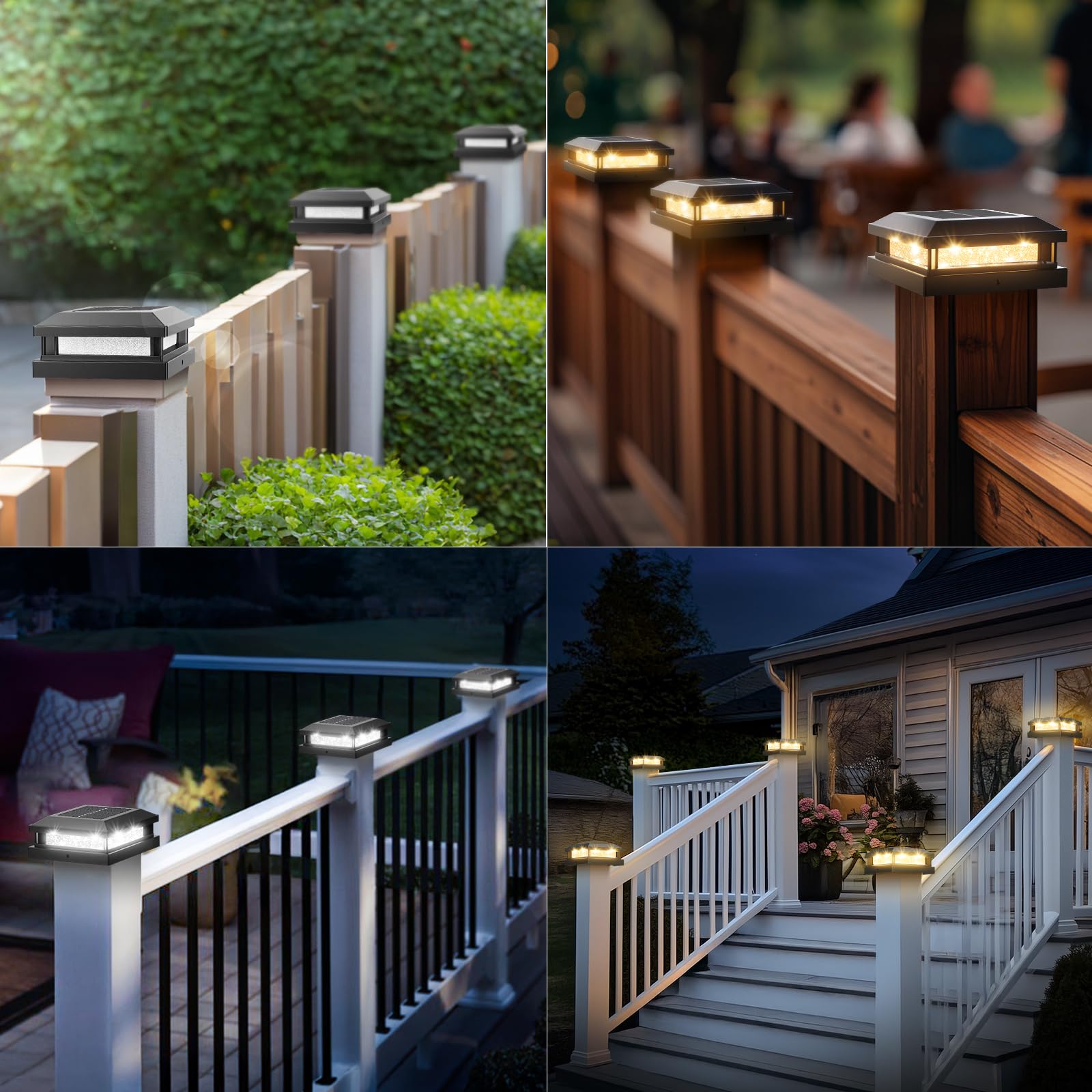 Brightever deck lighting on posts for decorative, practical outdoor ambiance.