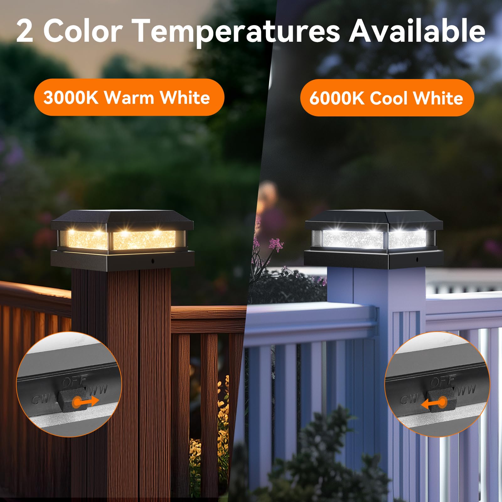 Brightever waterproof IP65 case demonstrates year-round weather protection for posts.